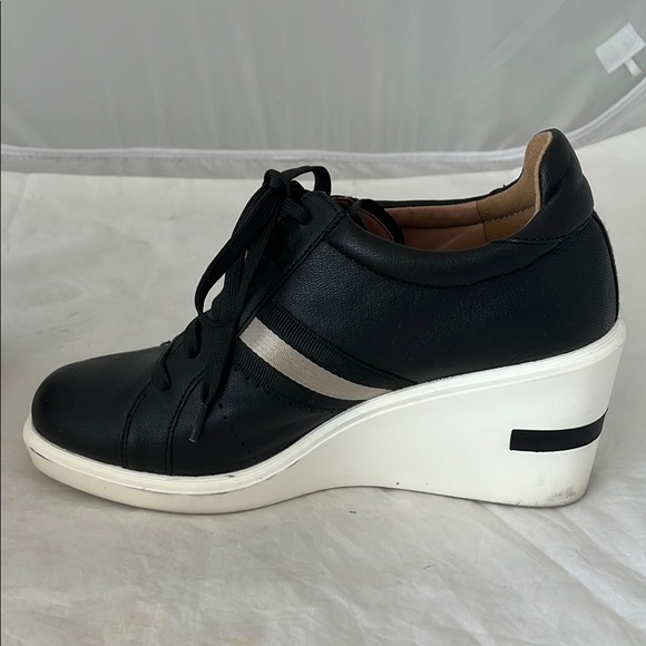 Paolo Black and White Wedge Sneakers - Picture 7 of 15
